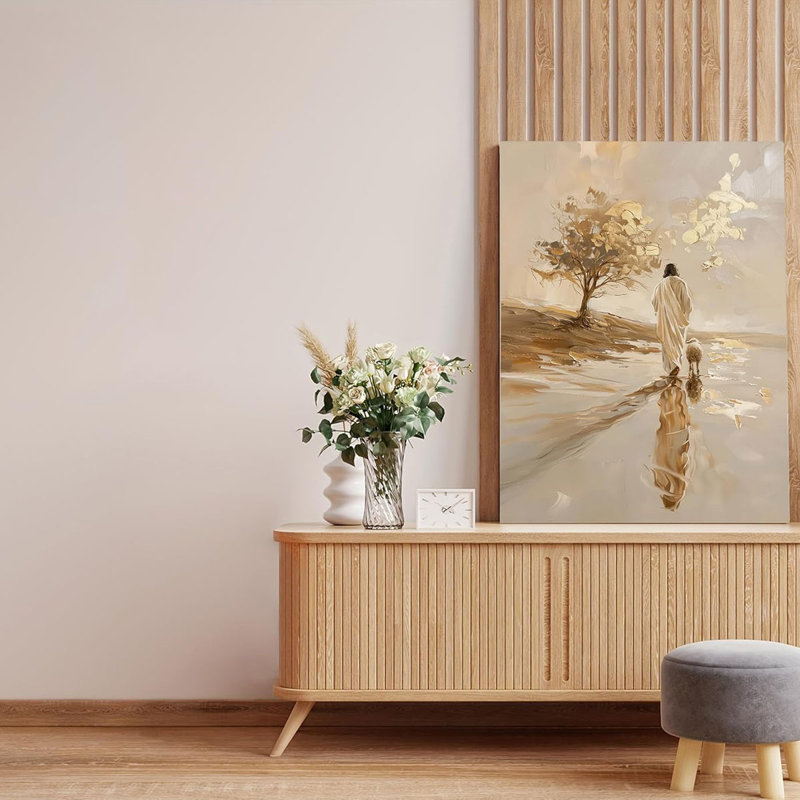 Jesus and Lamb Canvas Wall Art Jesus Leaves the 99 Sheep Painting Picture Wall Decor Lost Lamb Poster Print Christian Wall Decor for Church Living Room Prayer room Bedroom Decoration