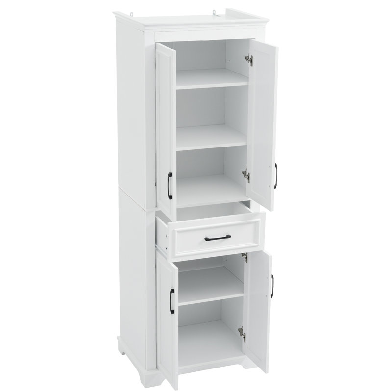 Armoire de rangement autoportante 70,8 po avec 4 portes et 1 tiroir