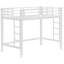 Lit mezzanine simple en métal, lit mezzanine avec échelle facile à monter et garde-corps, blanc-1293091945
