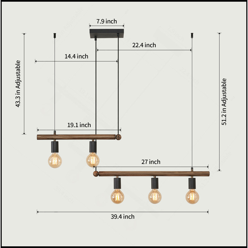 5 - Light Kitchen Island Pendant Light[No Bulb]