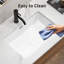 Rectangular Undermount Bathroom Sink -22 *15 Inch Vessel Sink,Undermount Bathroom Sink Rectangle, White Ceramic Lavatory Vanity Basin With Overflow