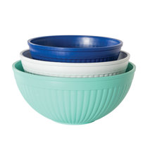 Robert Irvine 6-Piece Microwave-Safe Mixing Bowl and Lid Set, Blue