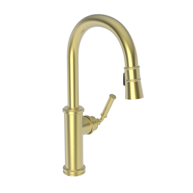 Taft Single Handle Pull Down Kitchen Faucet, Satin Brass (PVD)