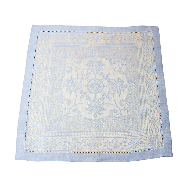 French Home Linen Astra Napkins, Ivory and Light Blue