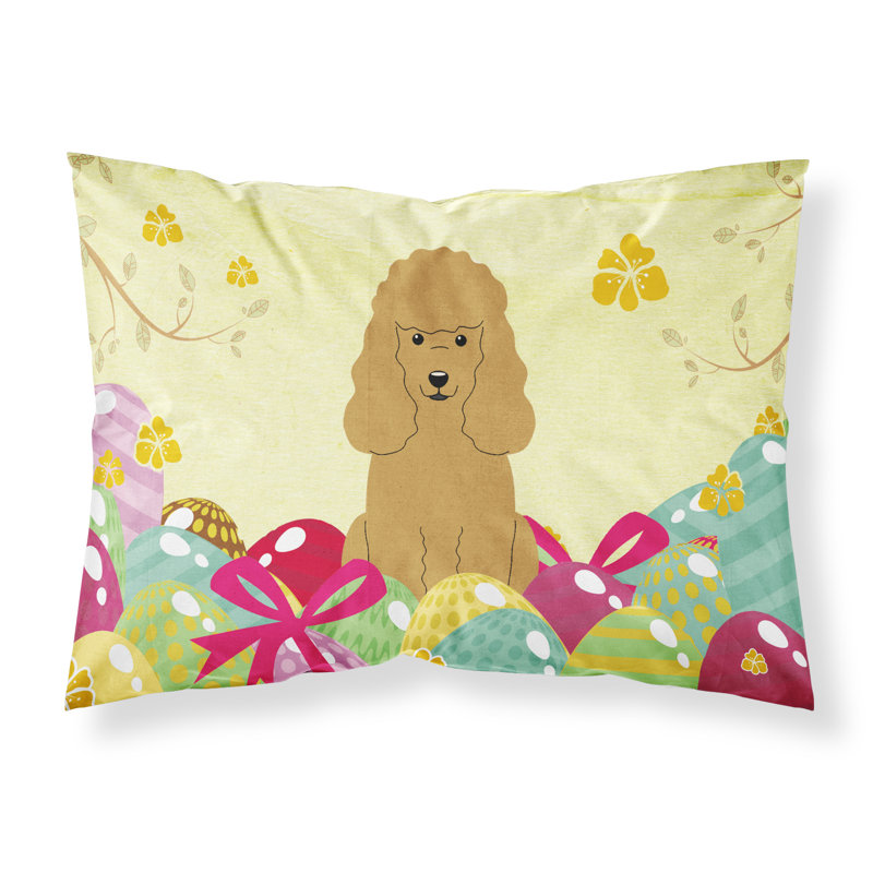 Taie d’oreiller œufs de pâques, Caniche sable