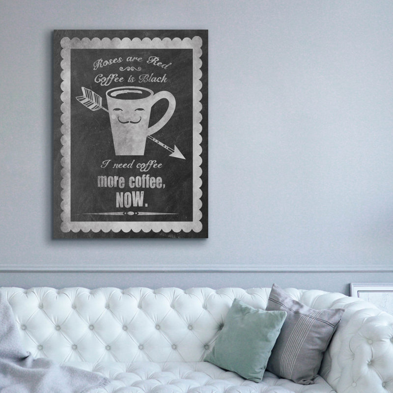 «Roses Coffee» par Erin Clark, art mural sur toile, H 16 po x l 12 po x P 0,75 po