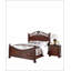 Lit de camp très formel traditionnel de couleur cerisier foncé de très grande taille, tête de lit et pied de lit-115142089-115142086