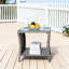 Table basse d'extérieur avec 1 table basse en verre trempé transparent pour les rassemblements de patio et les réceptions dans la cour-989767502