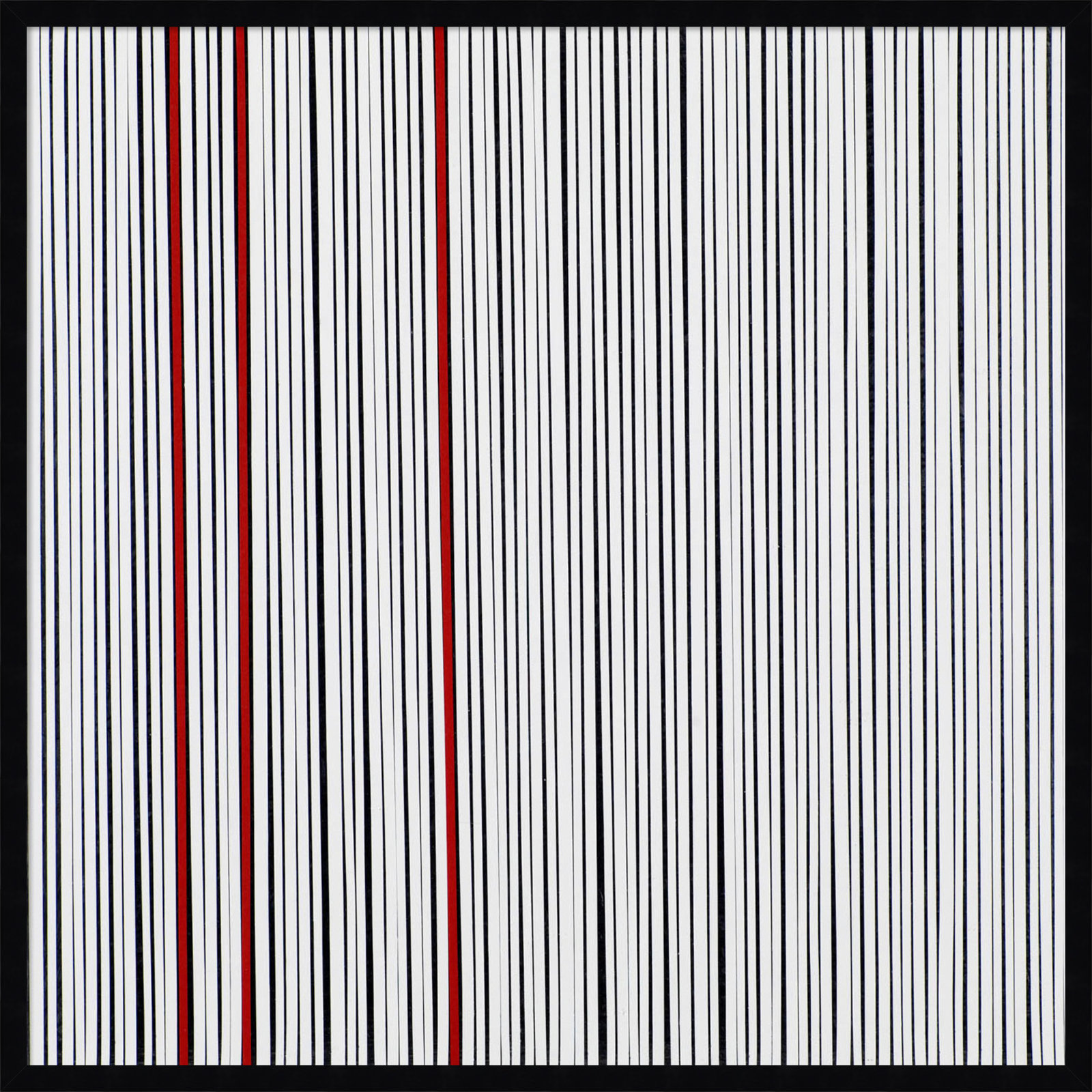 Mostly White Print by Alex Dunn, Black, 33" H x 33" W x 1" D