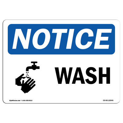 Notice - Wash Sign with Symbol