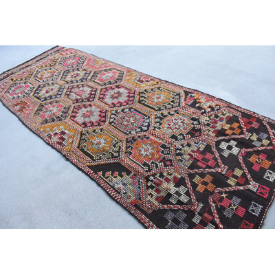Tapis de couloir en laine rouge 48,4 x 137,4 po