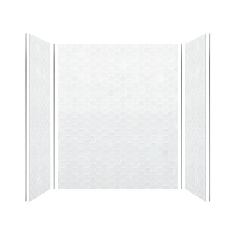 Transolid Prodigy 60-in x 36-in x 72-in Shower Wall Kit, White 3D Hexagon