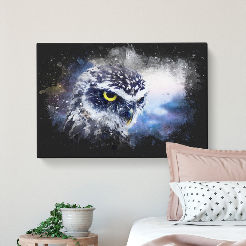 Owl In Nepal - Wrapped Canvas, 50cm H x 76cm W x 3cm D