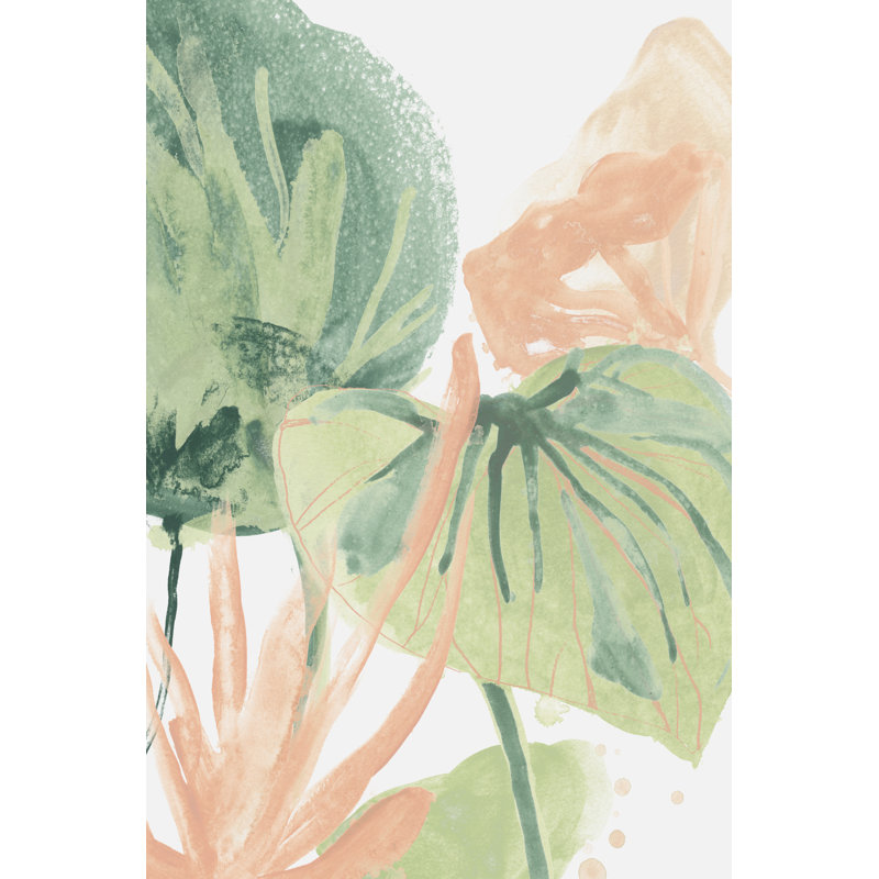 Blush Breeze I by June Erica Vess - Wrapped Canvas Painting, 122cm H x 81cm W, Black Floater Framed
