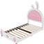 Lit plateforme double moelleux avec tête de lit en forme de lapin