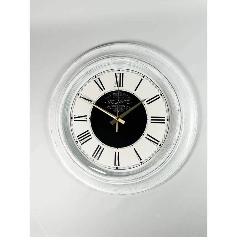 Pitkin Wall Clock, White/Black
