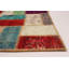 Tapis unique en laine noué à la main style patchwork des années 2010 de 6 pi 8 po x 10 pi 6 po rouge / bleu / vert Mukherjee