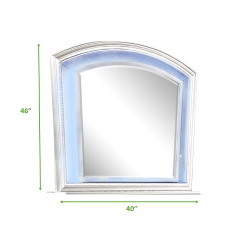 Mirror with Drawers, White