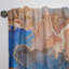 Bleu et orange, art abstrait fluide de luxe - rideau en velours moderne - obscurcissant - 1 panneau-71801355