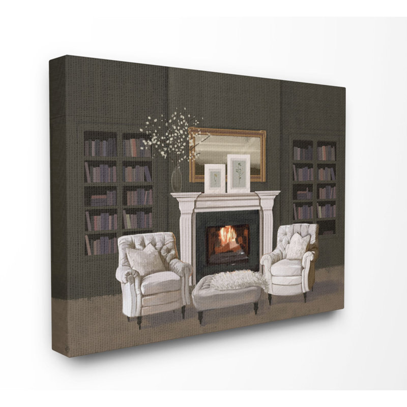 «Modern Living Room Interior Design White Green», impression, Toile tendue, H 16 po x l 20 po