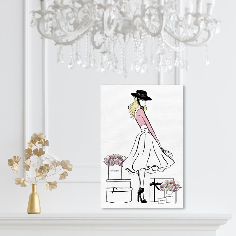 Chapeau Fashion and Glam Floral - impression, H 15 po x l 10 po, Toile tendue