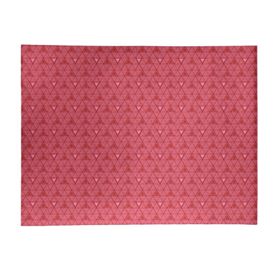 Tapis de zone rouge/rose fait main géométrique