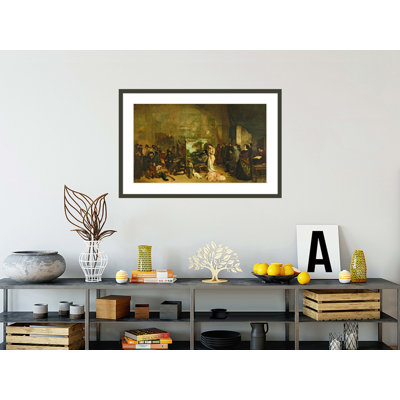 «The Studio of the Painter a Real Alllegory» par Gustave Courbet, impression giclée encadrée