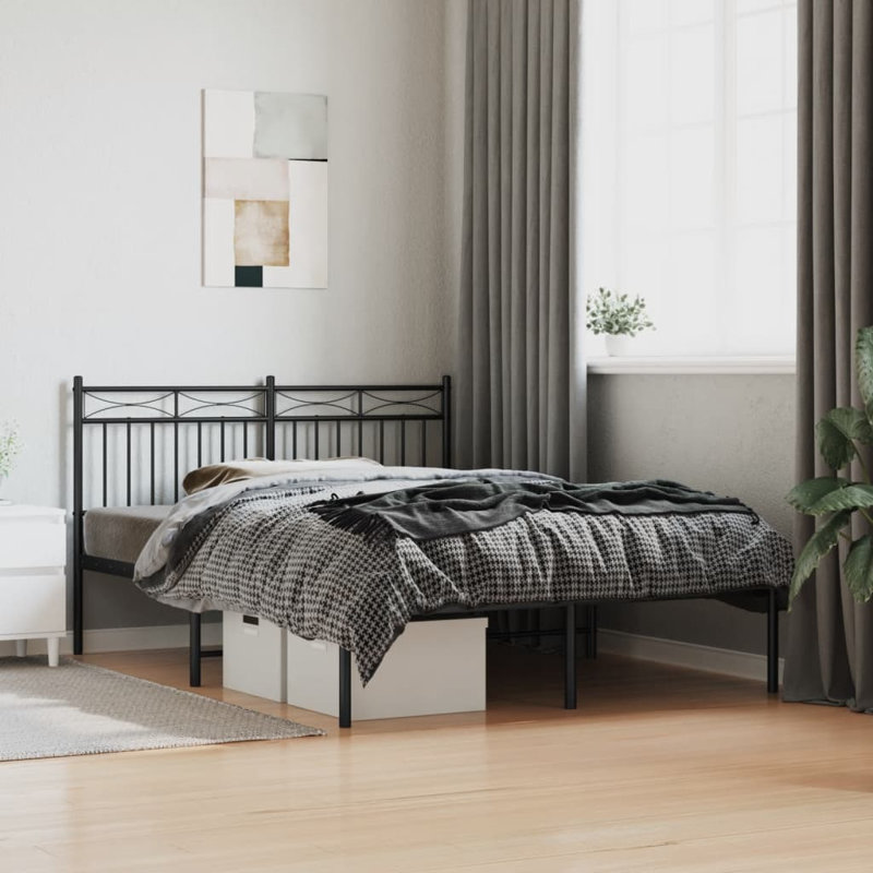 Abry Metal Bed, Black, 135 x 190 cm