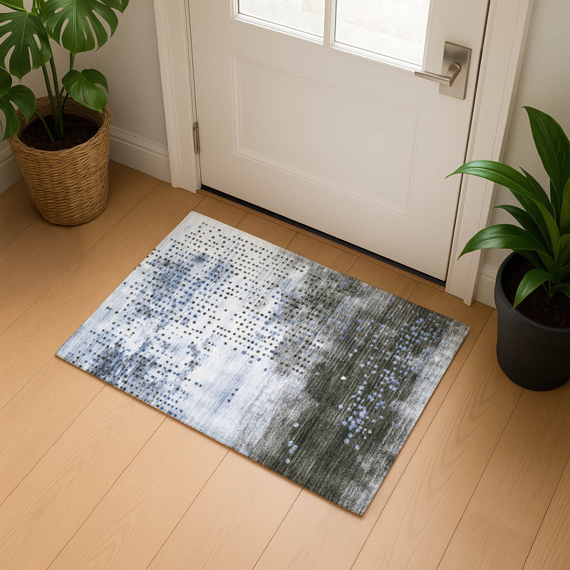 Premium Machine Washable Mouton Geometric Rug, Rectangle 1'8" x 2'6"