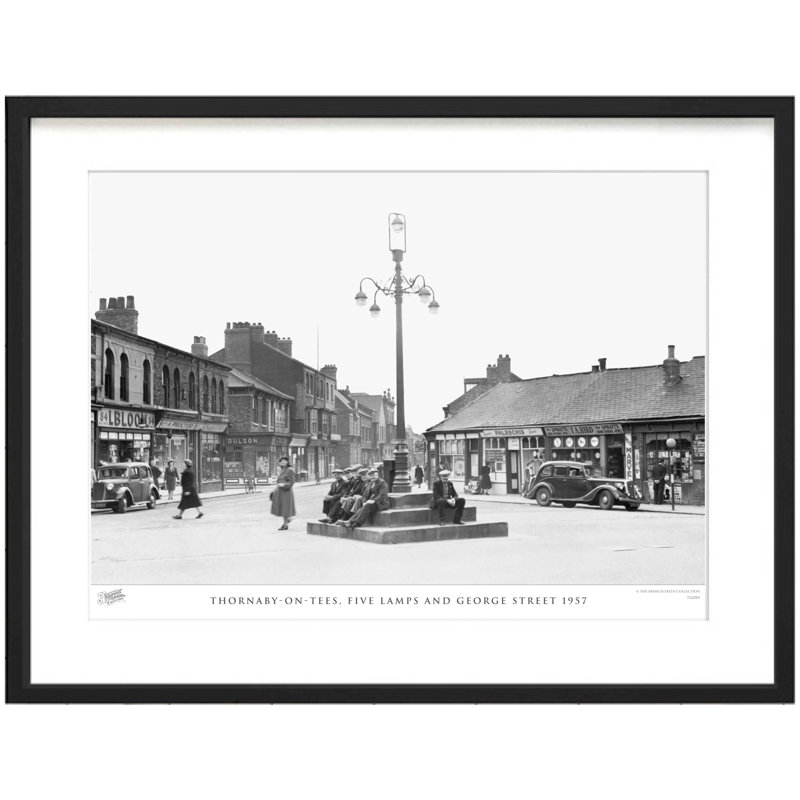 Thornaby On Tees, Five Lamps And George Street 1957 - Single Picture Frame Print, 28cm H x 36cm W x 2.3cm D