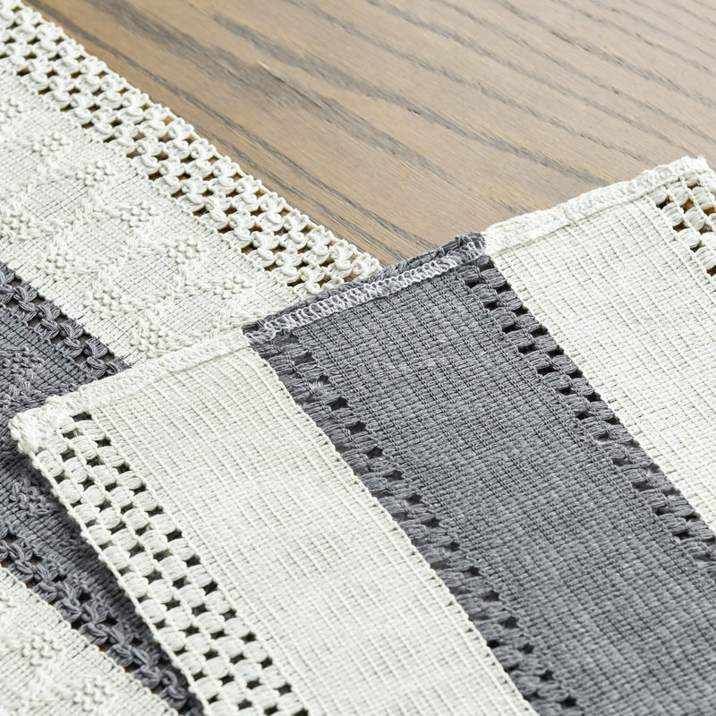 Chemin de table rustique gris foncé, décoration de table de salle à manger