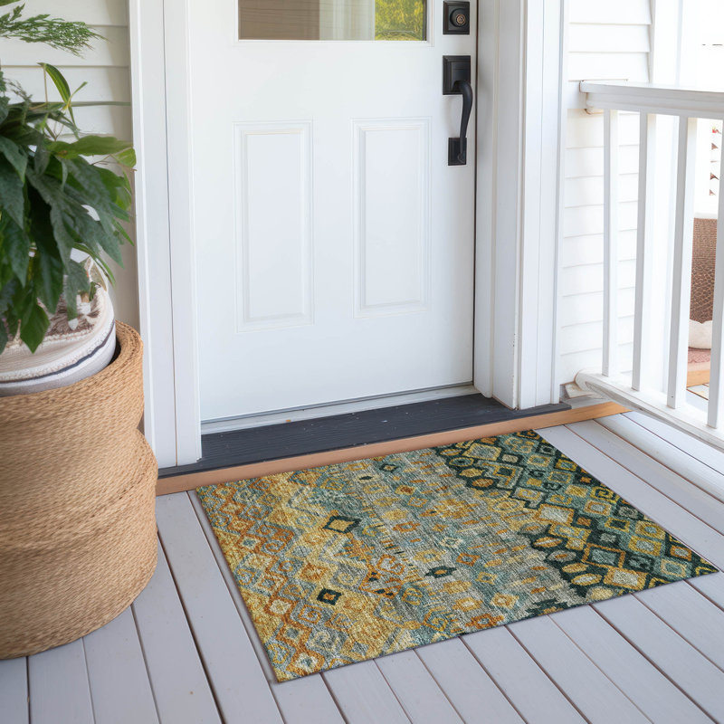Tapis d'intérieur / extérieur lavable à la machine Matteson ACN2303, Rectangle 1 pi 8 po x 2 pi 6 po