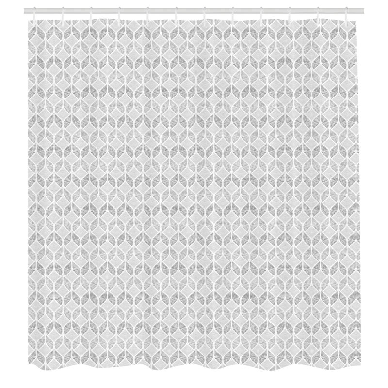 East Urban Home Funky Shower Curtain Geometric Pattern Greyscale Dimgray Pale Grey, 70"H x 69"W