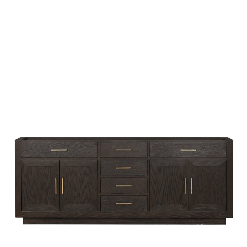 Abbey 84 in W x 22 in D Double Bath Vanity, Brown Oak