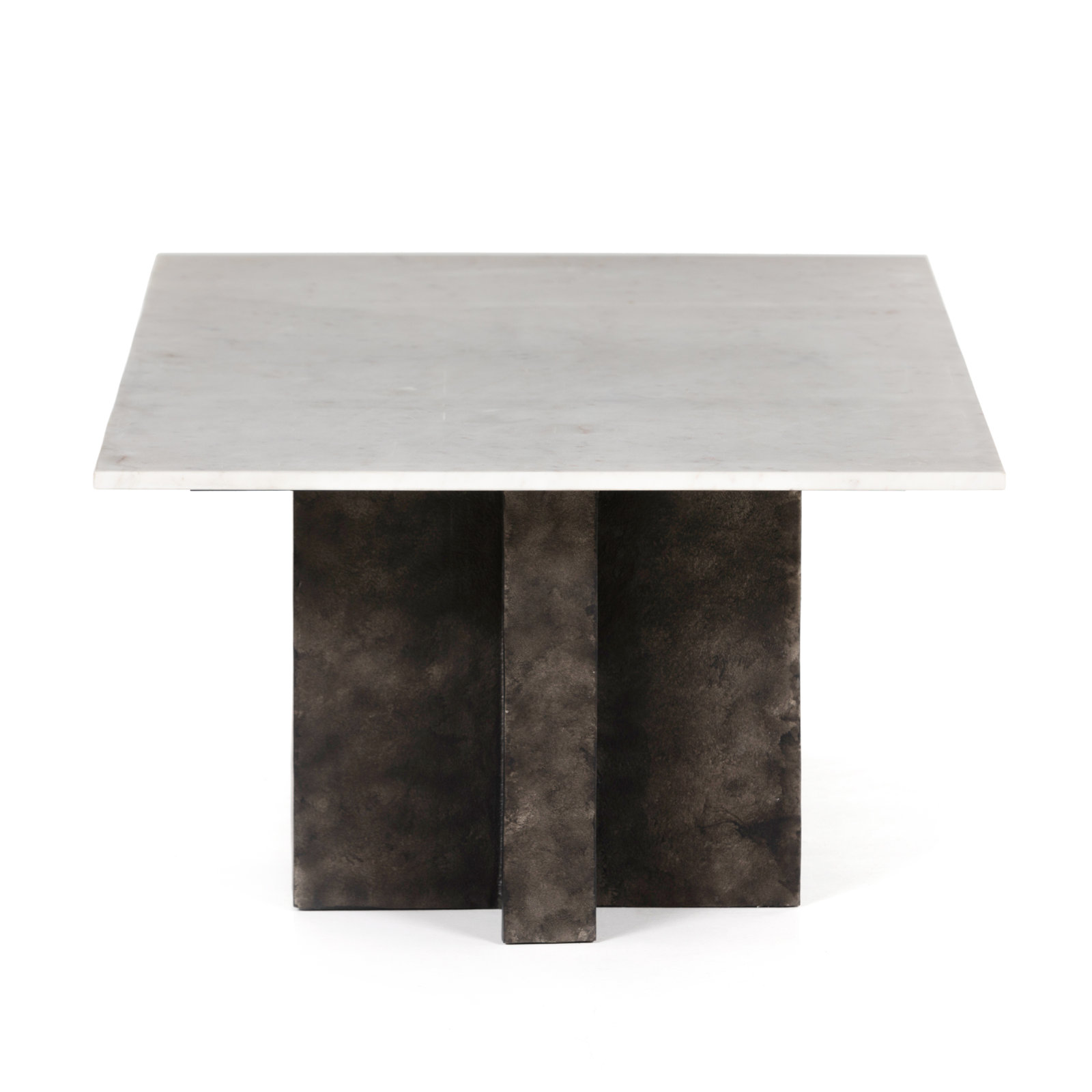 Edana Single Coffee Table, Polished White Marble