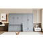 Grand lit gris avec instructions d'assemblage faciles