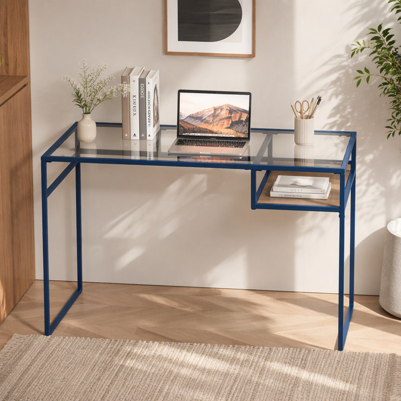 Bureau d'écriture avec rangement 48 po, Bleu