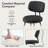 26" Modern Upholstered Swivel and Adjustable Height Bar Stool with Footrest (Set of 2)-641088511