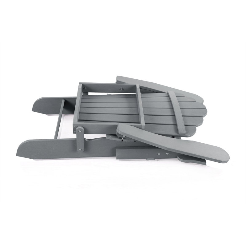 Henninger Foldable Outdoor Adirondack Chair, Gray