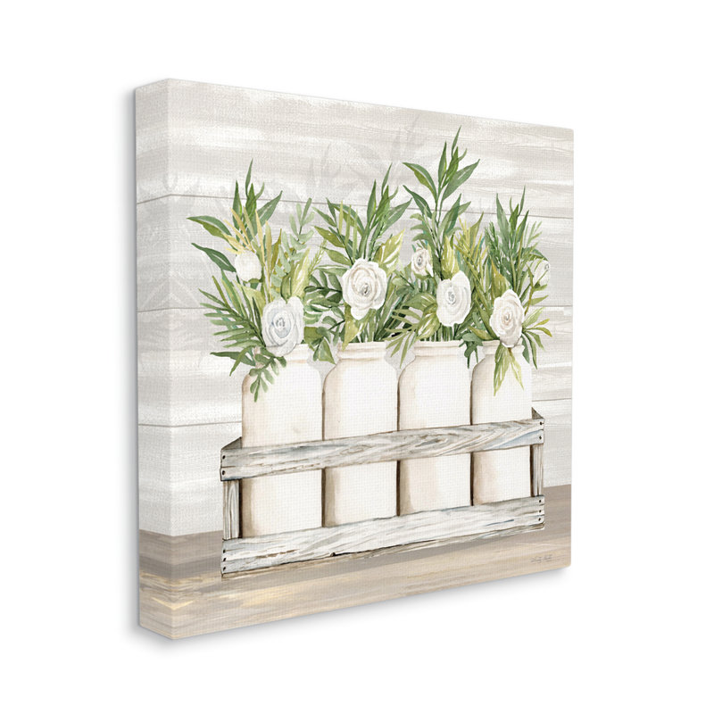«Herbs And Florals Jars On Canvas» par Cindy Jacobs, reproduction, H 24 po x l 24 po x P 1,5 po