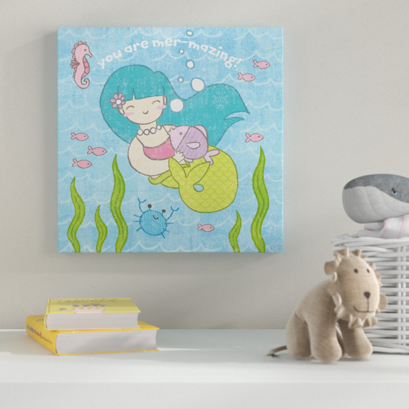 « magique sirène ii », art sur toile, H 14 po x l 14 po x P 2 po