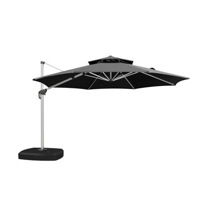 Refik 156'' Round Cantilever Umbrella With Wheeled Base,Gray
