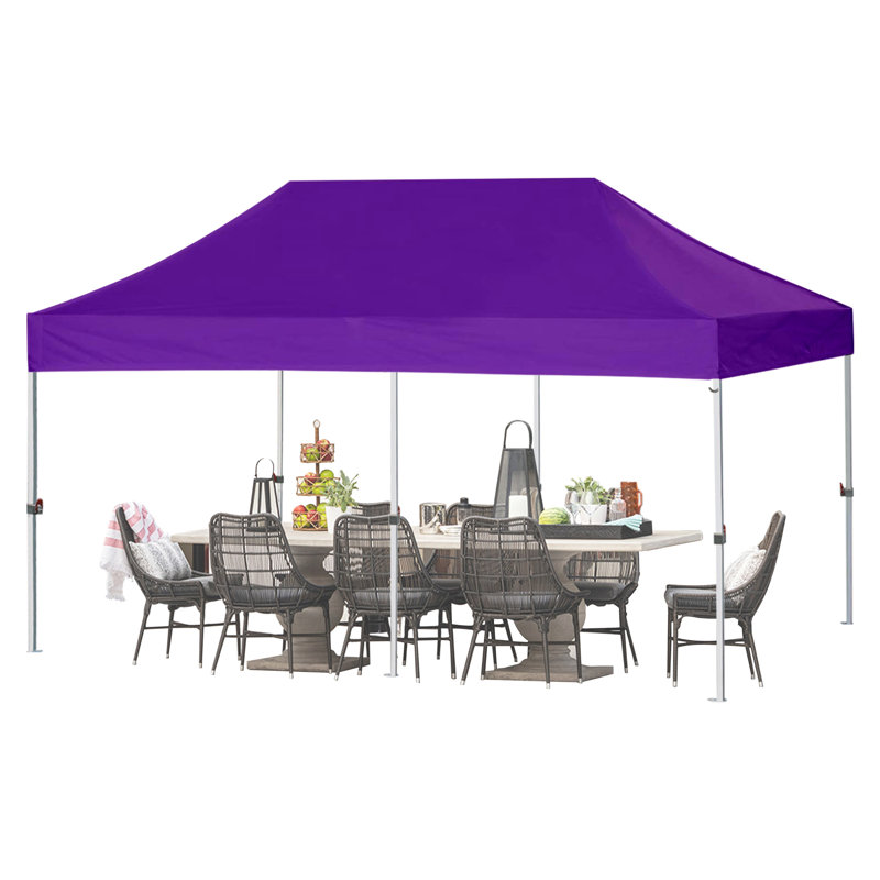 Amaziyah 96'' W x 96'' D Steel Pop-Up Canopy, Purple, 10ft x 20ft