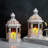 Set of 2 Vintage Decorative Lanters 9.5" H Hanging Lantern Metal (White)-1790029492-1801524448