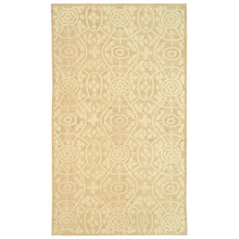 Martha Stewart Hand Hooked Cotton Floral Rug, Rectangle 5'6" x 8'6"