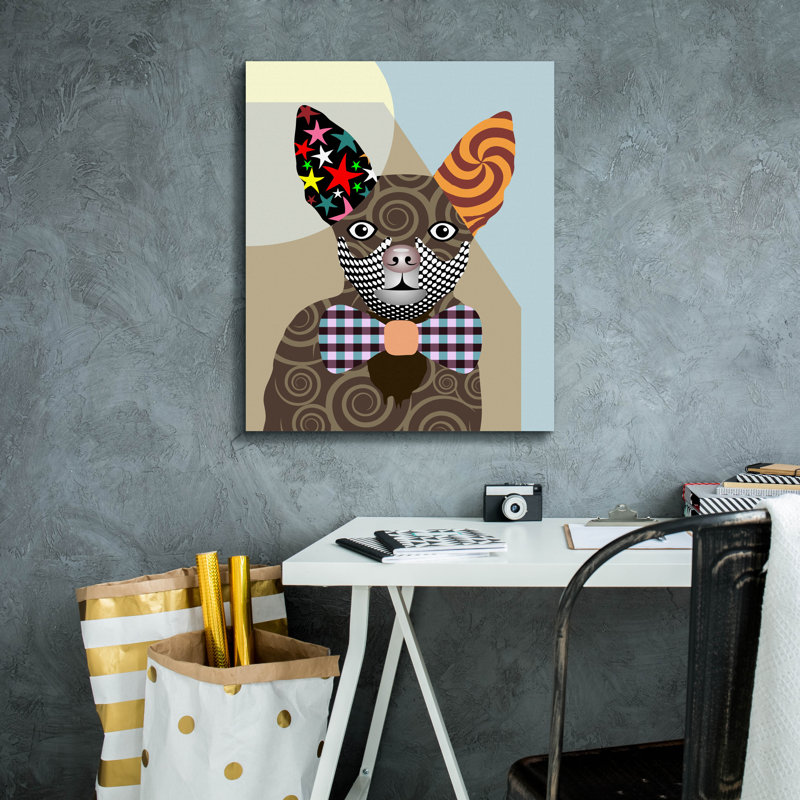 " Chihuahua Dog " by Lanre Adefioyue, 24" H x 20" W x 0.75" D
