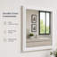Miroir de salle de bain moderne avec cadre en aluminium blanc biseauté et verre trempé-835988669