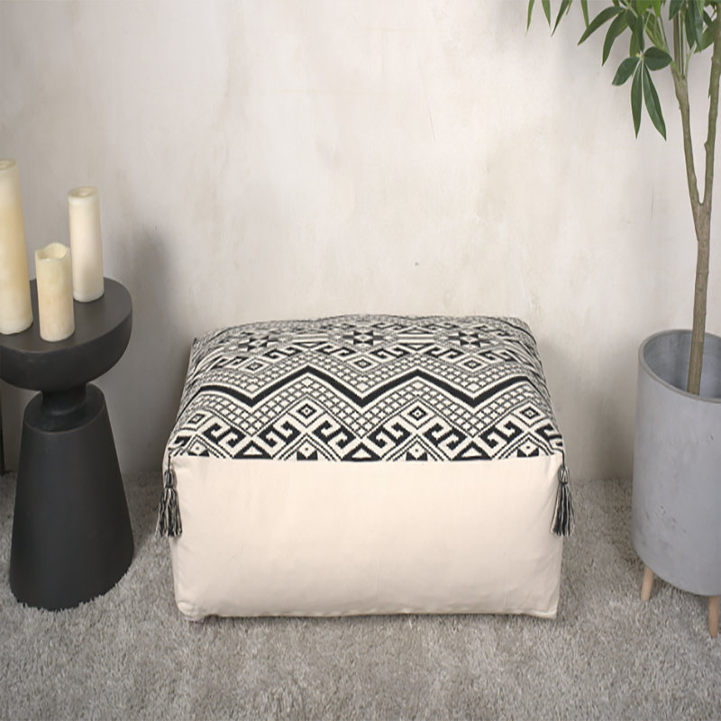 Repose-pieds rectangulaire Kiki, noir naturel