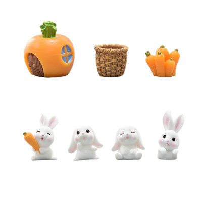Desktop Decorations-7Pc Miniature Cake Topper Decorative Fairys Garden Statue Tabletop Decoration Carrot