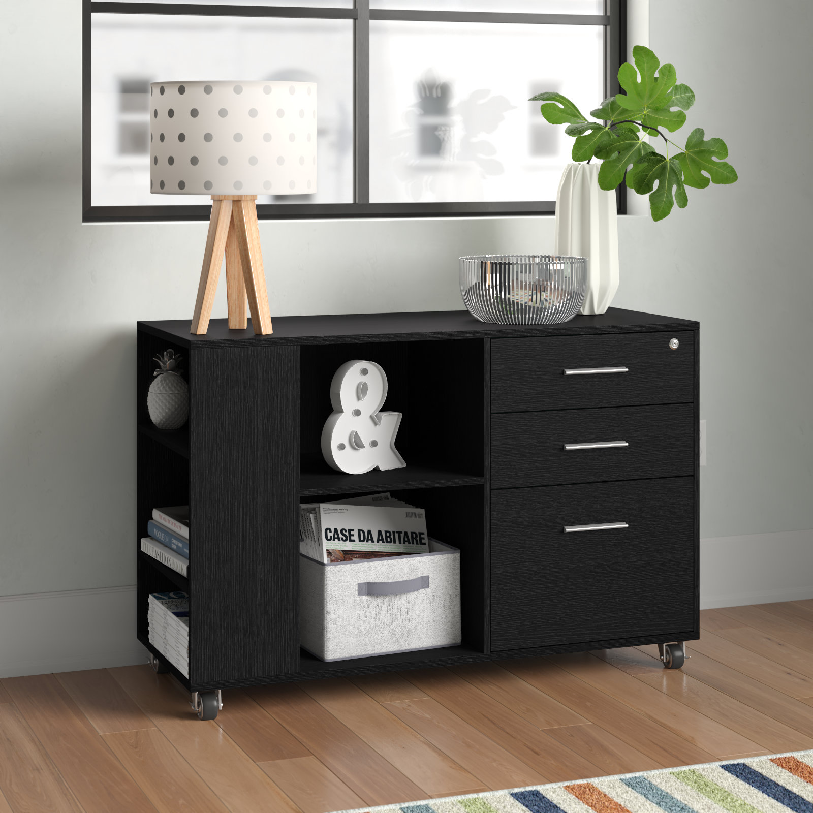 Latitude Run® Classeur à 5 tiroirs, armoire de rangement en bois avec roues  Garysburg et Commentaires - Wayfair Canada